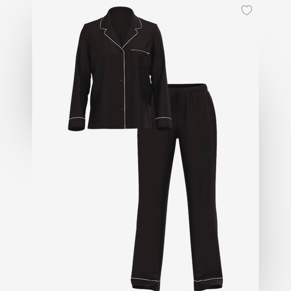 Victoria's Secret Black Pajama Set with White Trim